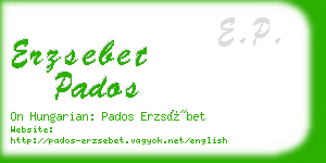 erzsebet pados business card